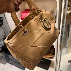 Dior Beige Quilted Satchel